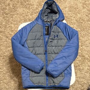 Under Armour Blue and Gray Hooded Jacket